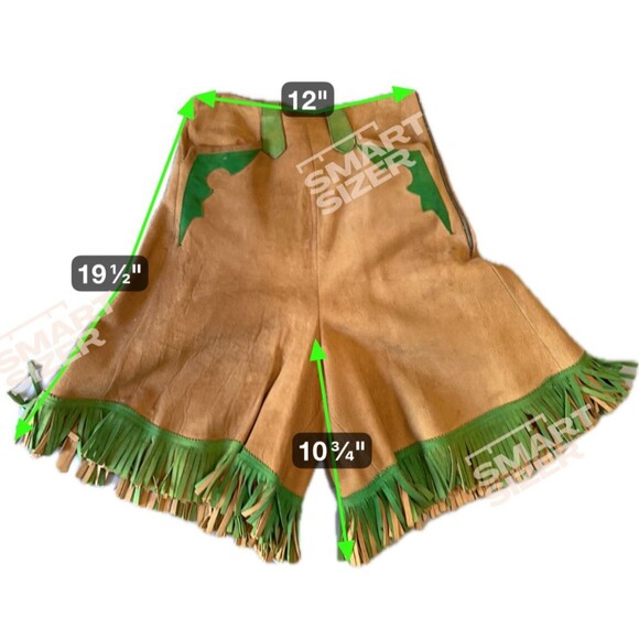 RARE Vintage 1940s Marge Riley Child Fringe Western Set Suede Vest & Culottes - Picture 4 of 16